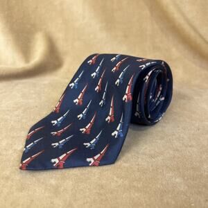 Remy Olivier Men’s Neck Tie 100% Soie Eiffel Towers 60x4” Blue